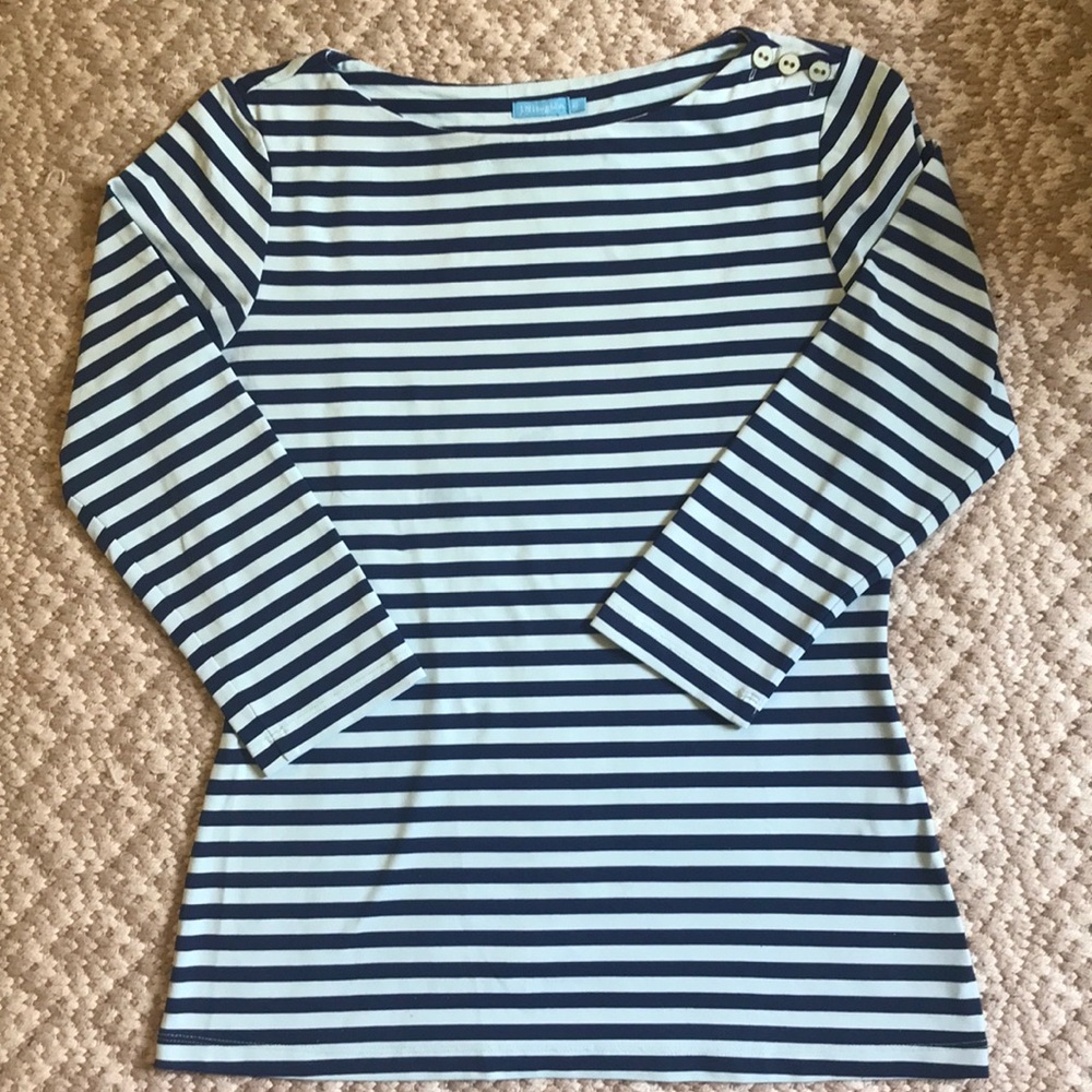 J.McLaughlin Wavesong Tee in Turquoise/Navy Stripe